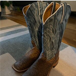 Blue and Brown Western Cowboy Boots